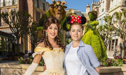 An ‘Enchanted’ Amy Adams Visits with Belle in Epcot