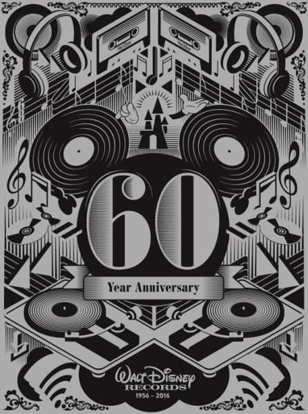 The special 60th Anniversary commemorative artwork designed by UK-based graphic artist Steven Wilson. (PRNewsFoto/Walt Disney Records)