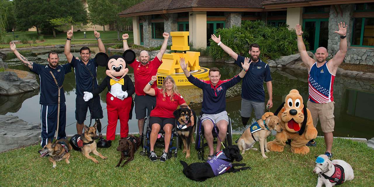 Invictus Games Competitors and Service Dogs Meet Mickey Mouse and Pluto
