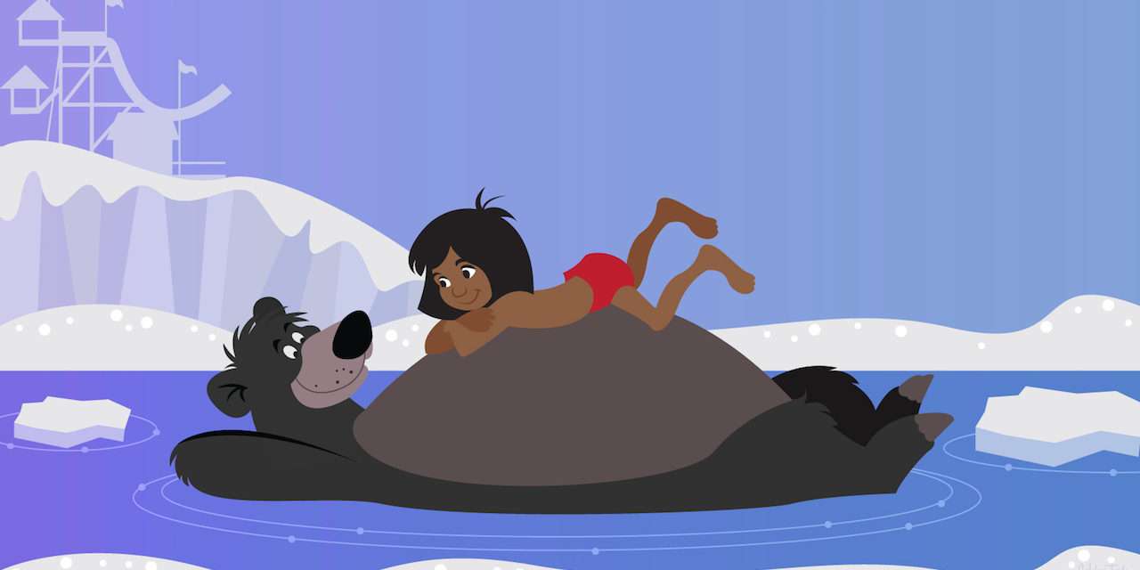 Disney Doodle: Mowgli Enjoys Cross Country Creek at Disney’s Blizzard Beach Water Park