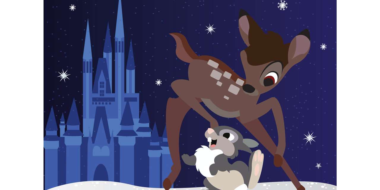 Bambi & Thumper Enjoy Winter Weather at Magic Kingdom Park