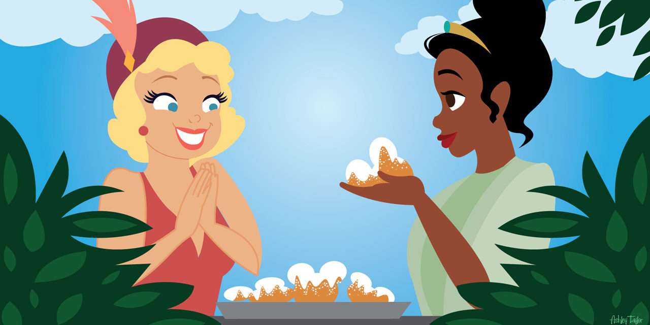 Tiana & Lottie Enjoy Disney Beignets