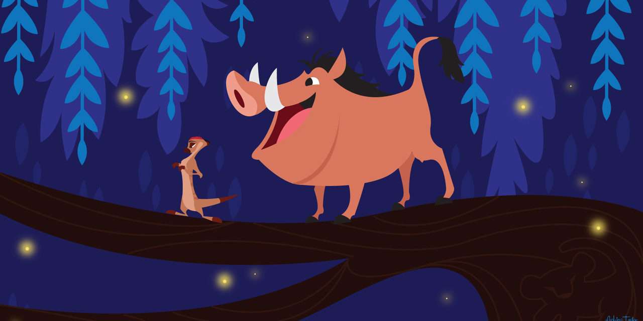 imon & Pumbaa Enjoy the Tree Of Life