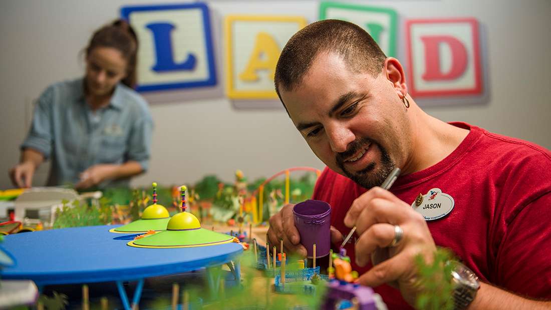 Imagineers Put Final Touches On The Toy Story Land Model For Walt Disney Presents