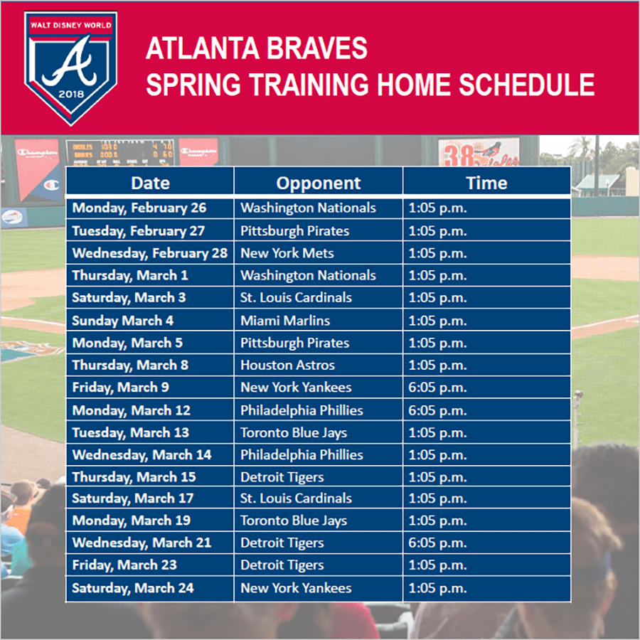 Play Ball! Atlanta Braves’ Spring Training Announced Mickey News