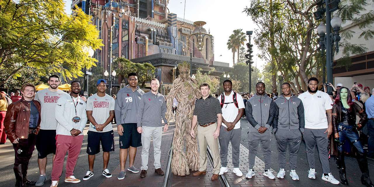 No. 2 Oklahoma and No. 3 Georgia Meet at Disneyland Resort Before College Football Playoff Semifinal at Rose Bowl Game